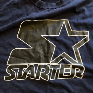 Vintage Y2k Authentic Starter Sportswear T-Shirt dark blue Star spell out 2xl